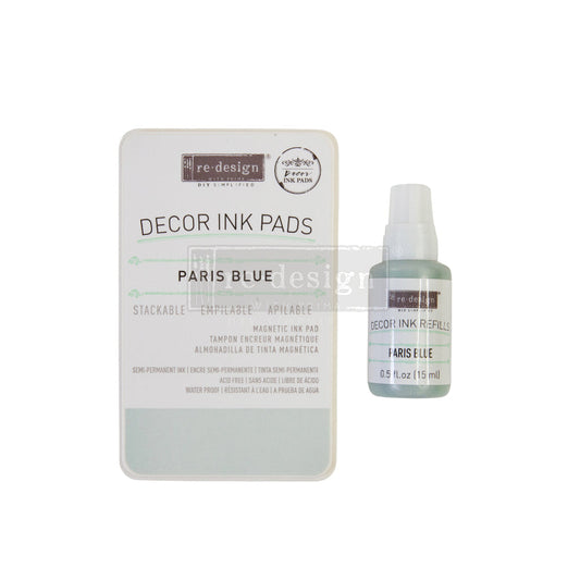 PARIS BLUE- DRY INK PAD + 10ML INK