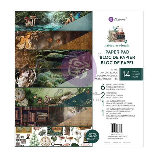 6"×6" PAPER PAD – 26 SHEETS – 6 DOUBLE-SIDED DESIGNS X 4 SHEETS EACH + 2 CUT-OUT SHEETS