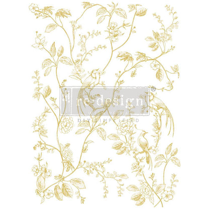 A BIRD SONG GOLD FOIL TRANSFER- KACHA FURNITURE