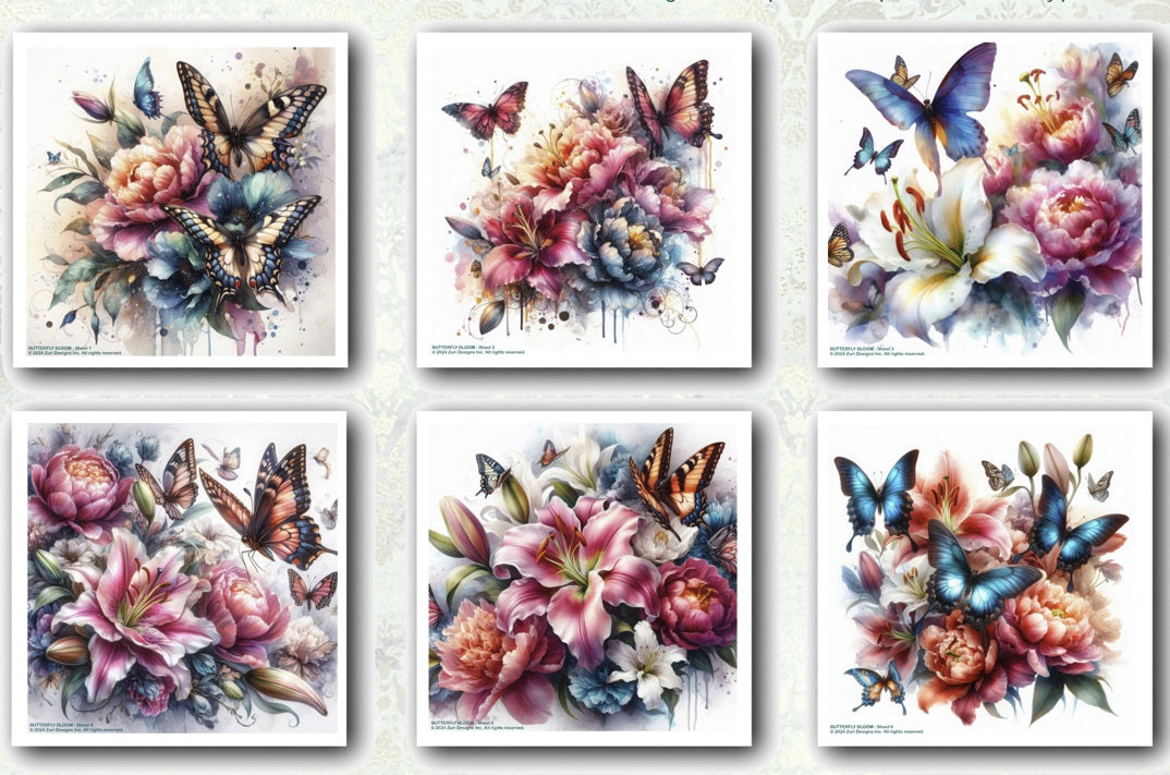 BUTTERFLY BLOOM DECOUPAGE SET