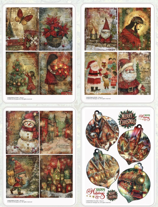 CHRISTMAS STORY DECOUPAGE- A4