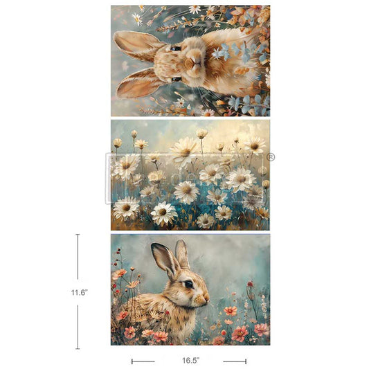 GARDEN BUNNY TALES- A3 DECOUPAGE FIBER PACK