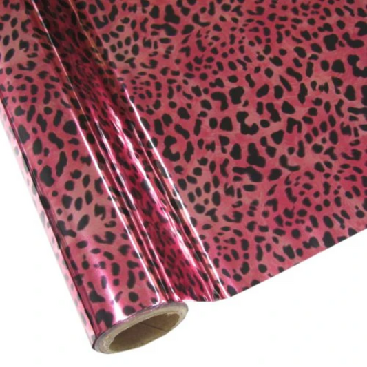 LEOPARD- PINK- Rub On Metallic Foil by APS - Textile Friendly