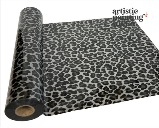 WILD LEOPARD LARGE SPOT SILVER- Rub On Metallic Foil by APS - Textile Friendly