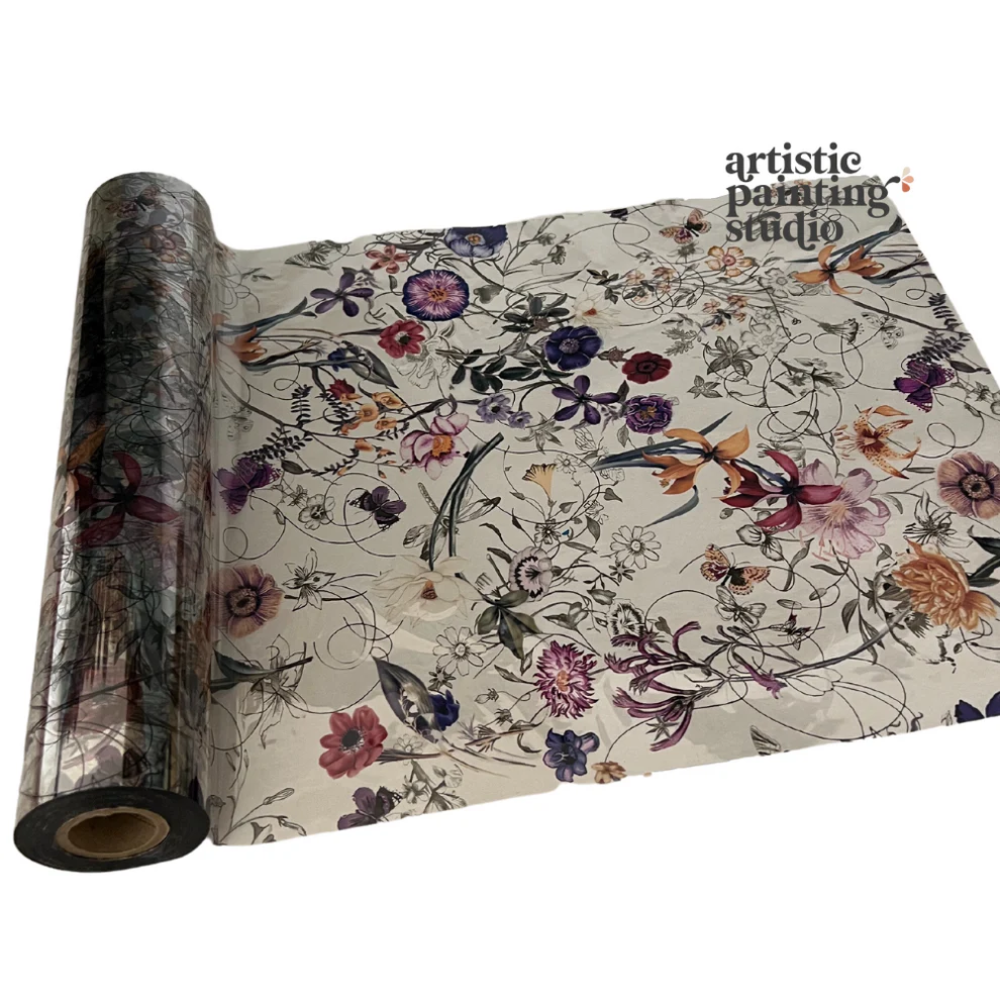 SERENITY FLORAL (TRANSPARENT)- Rub On Metallic Foil by APS - Textile Friendly