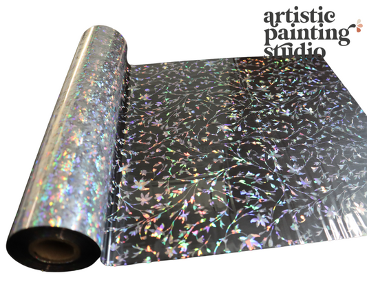 WILLOW HOLOGRAM (TRANSPARENT) Rub On Metallic Foil by APS - Textile Friendly