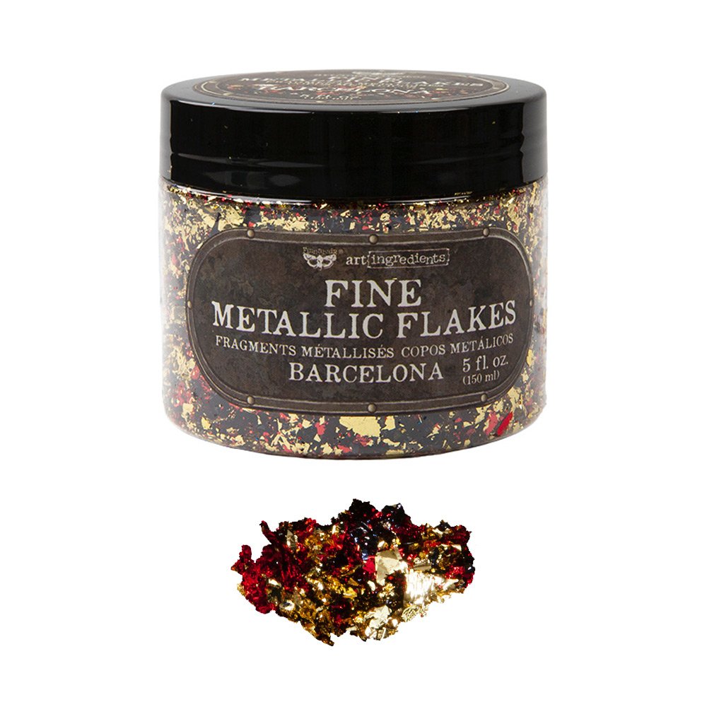 BARCELONA METALLIC FLAKES– 1 JAR, TOTAL WEIGHT 30G INCLUDING CONTAINER