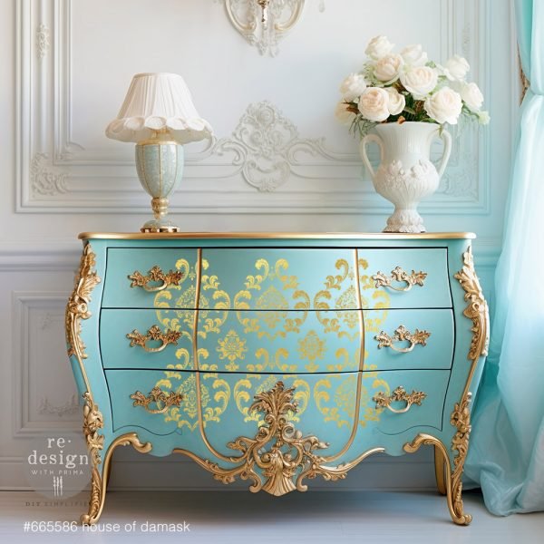 HOUSE OF DAMASK GOLD FOIL TRANSFER- KACHA FURNITURE