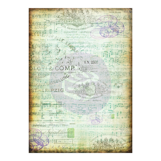 MUSICA - DECORATIVE PAPER- SHEET SIZE 19.68”X27.55” 5 SHEETS /BAG